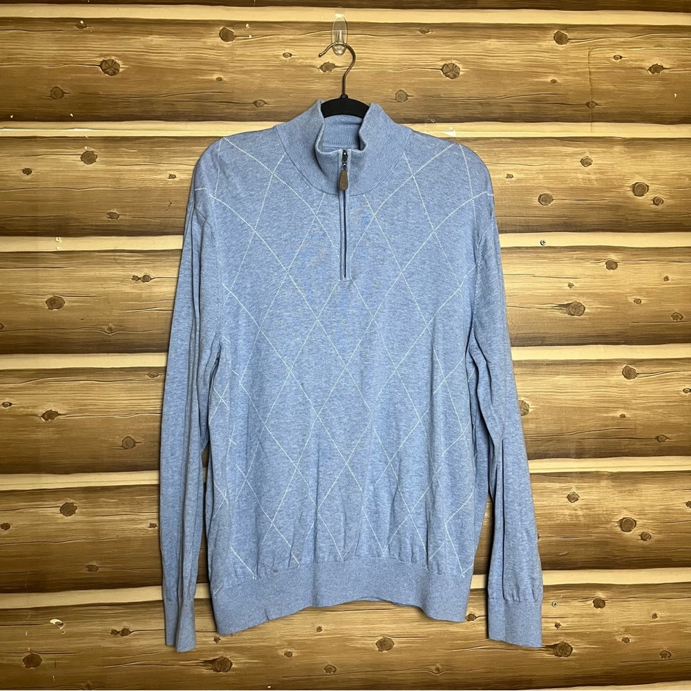 Oxford golf men long sleeve blu‎ sweater size large